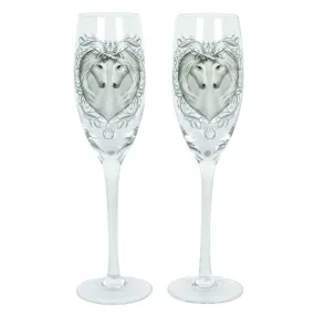 Unicorn Champagne Glasses Pair