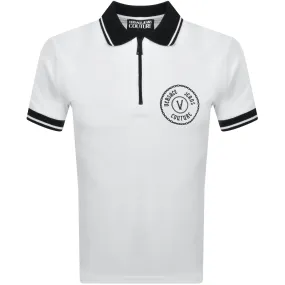 Versace Jeans Couture Zip Polo T Shirt White