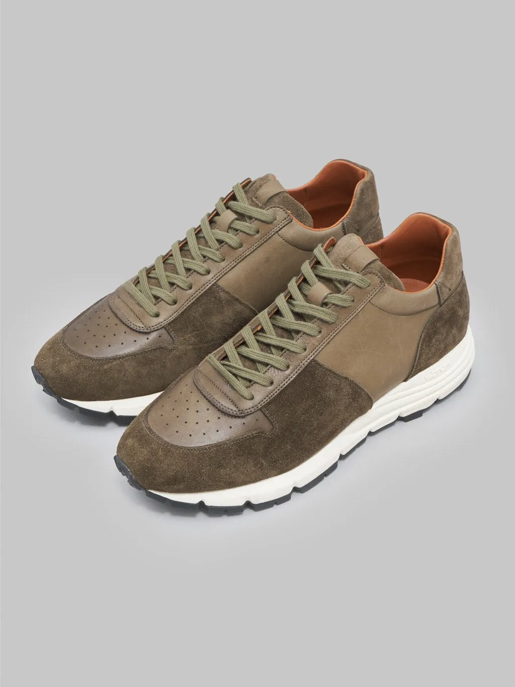 Viberg Sneaker Dark Olive Janus Calf Suede