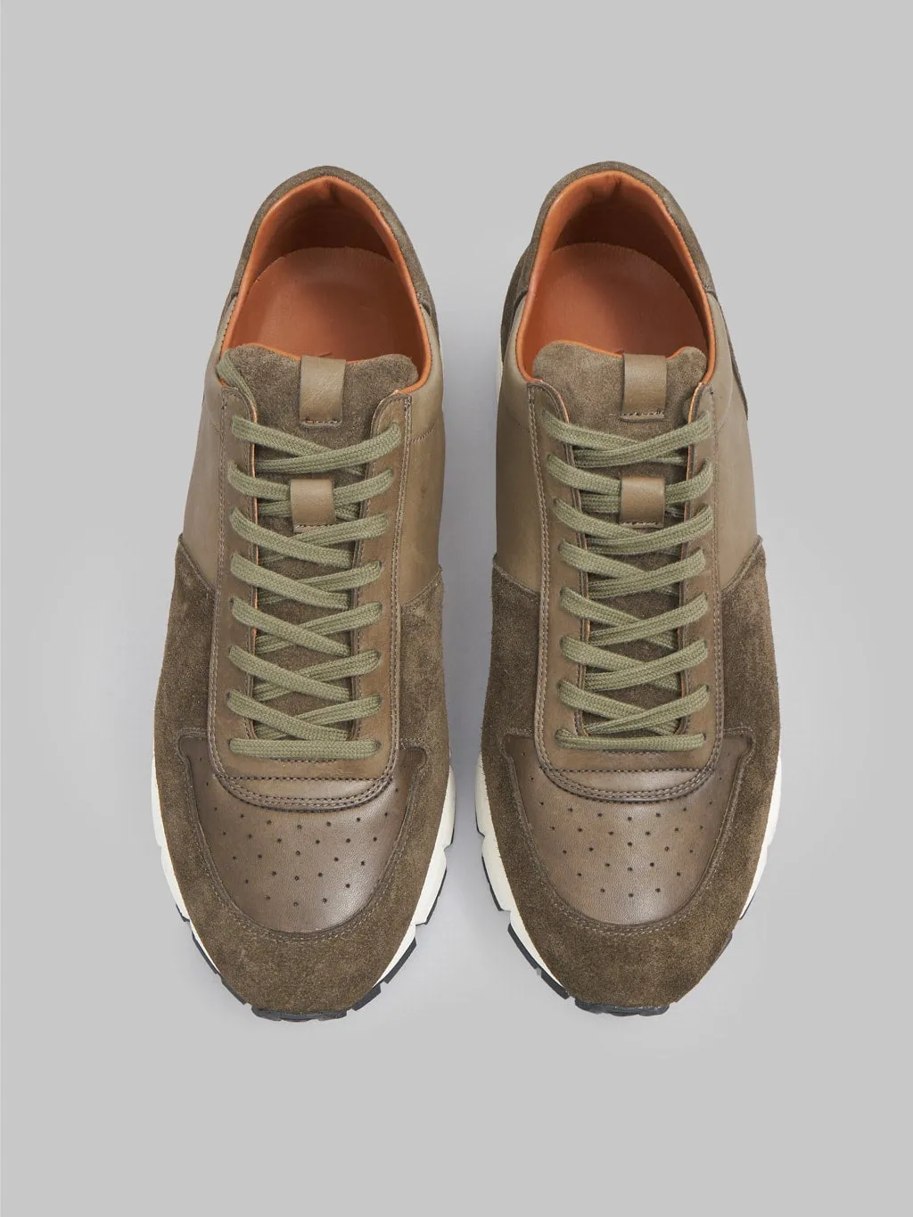 Viberg Sneaker Dark Olive Janus Calf Suede