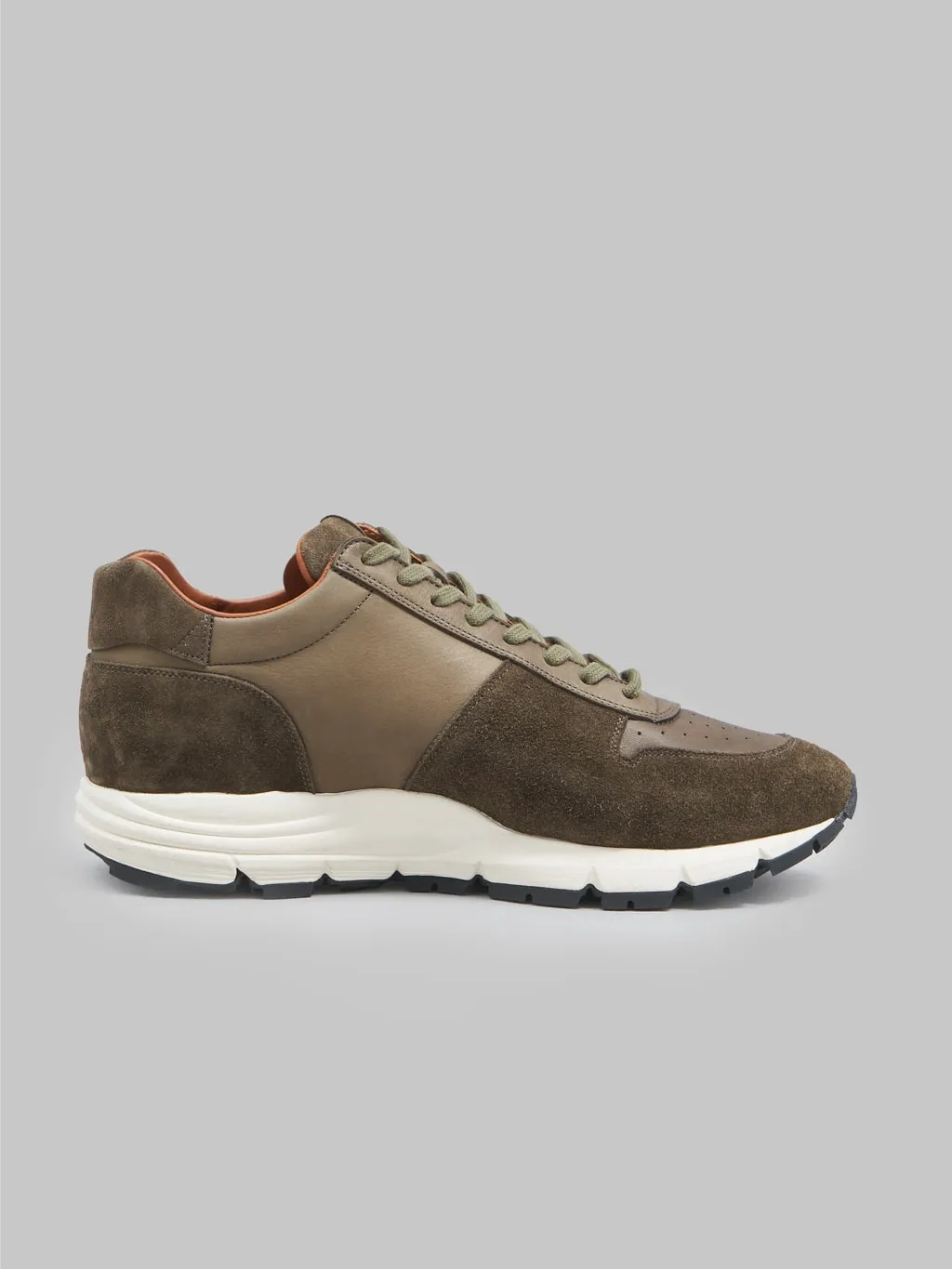 Viberg Sneaker Dark Olive Janus Calf Suede