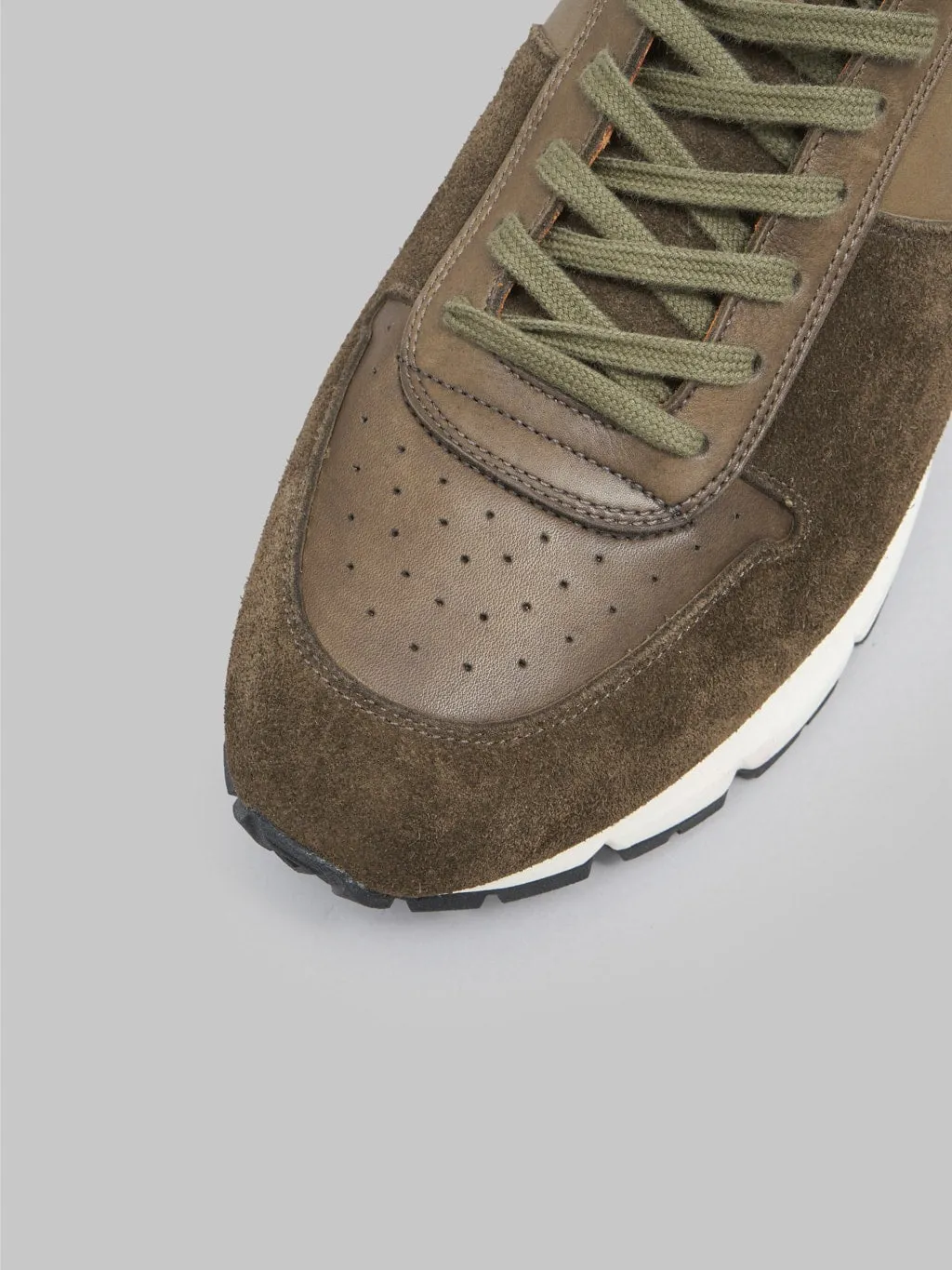 Viberg Sneaker Dark Olive Janus Calf Suede