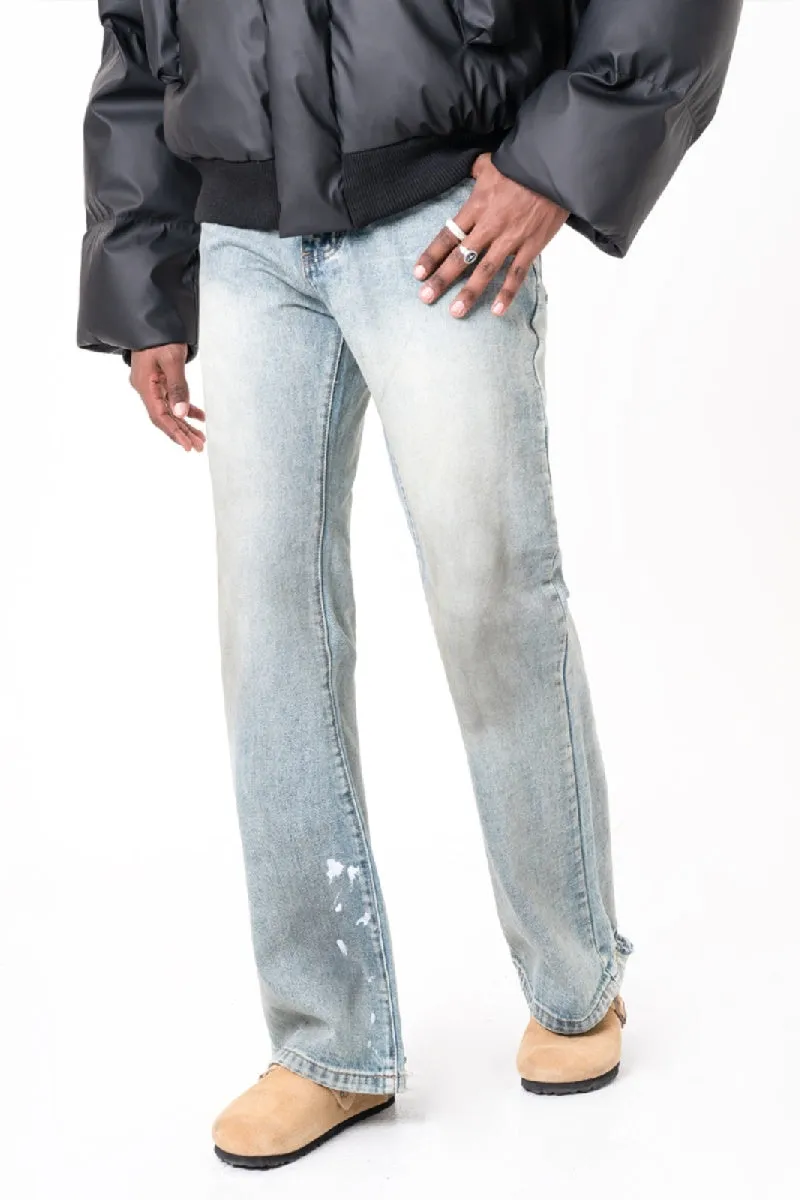 Vintage Distressed Straight Jeans