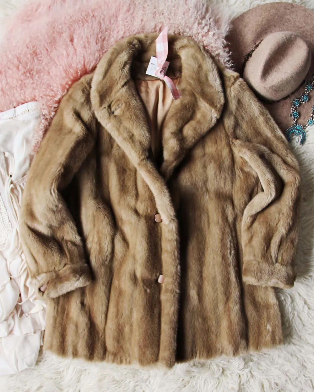 Vintage Lux Cozy Faux Fur Coat