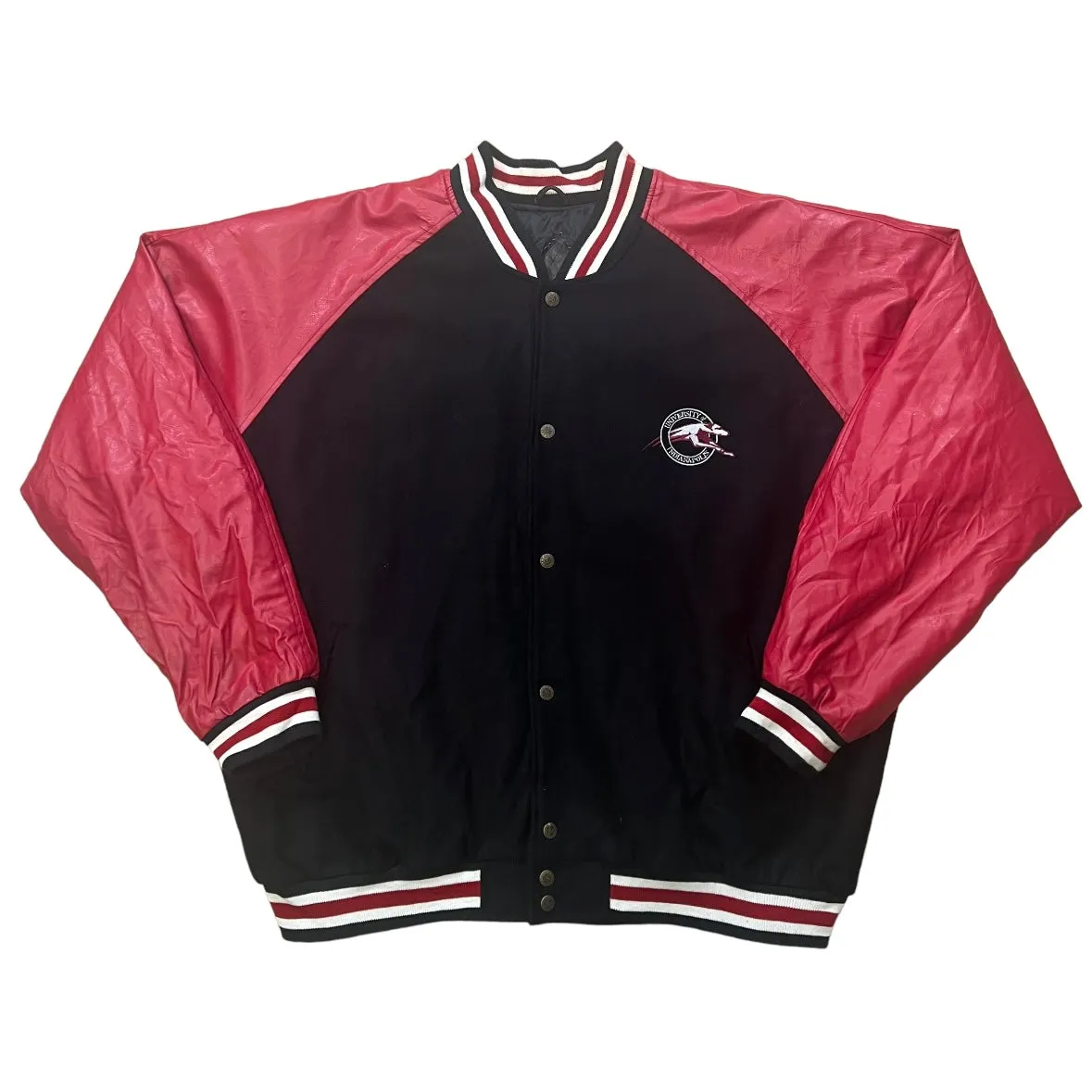 Vintage University of Indianapolis Black Red Varsity Jacket