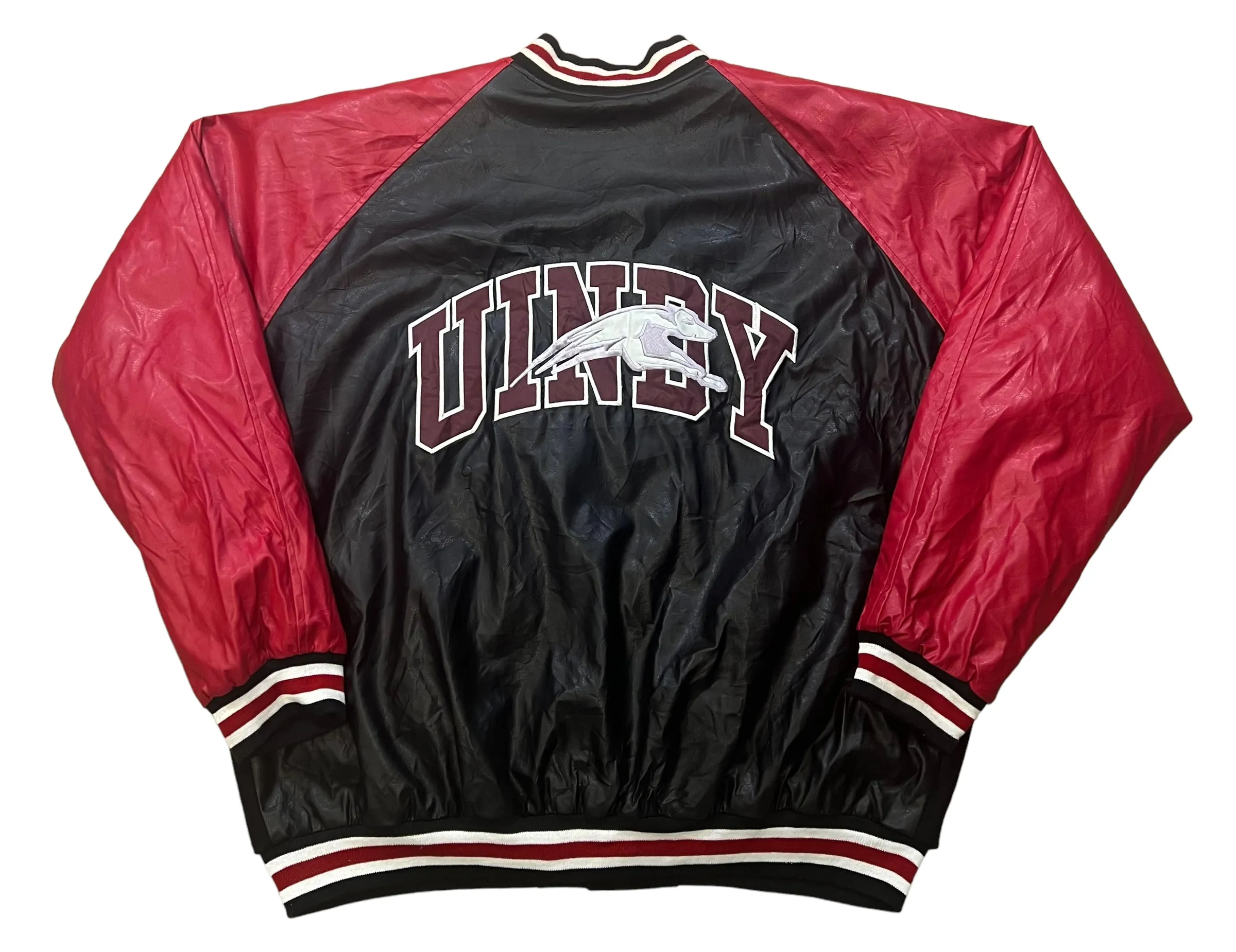 Vintage University of Indianapolis Black Red Varsity Jacket