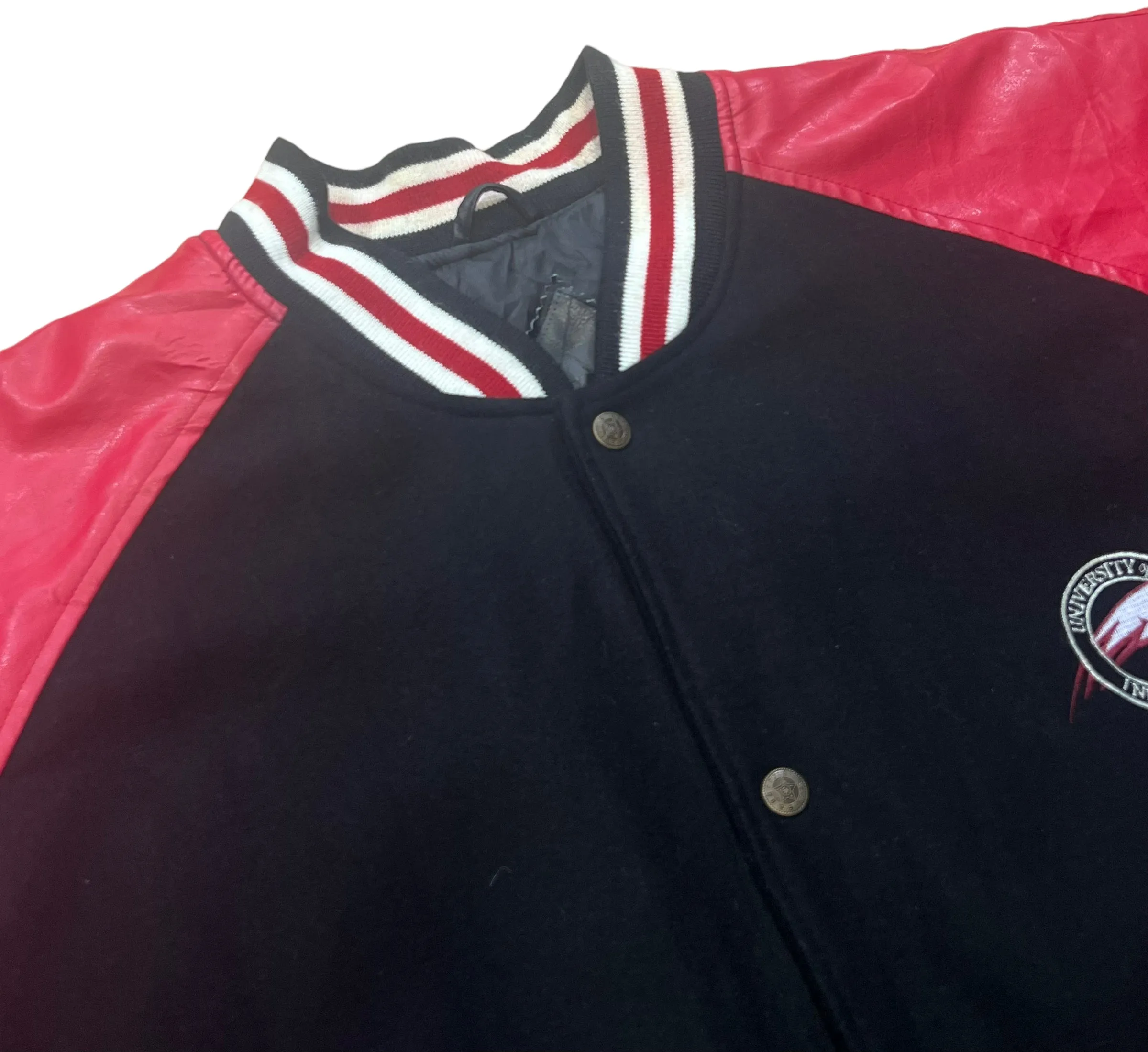 Vintage University of Indianapolis Black Red Varsity Jacket