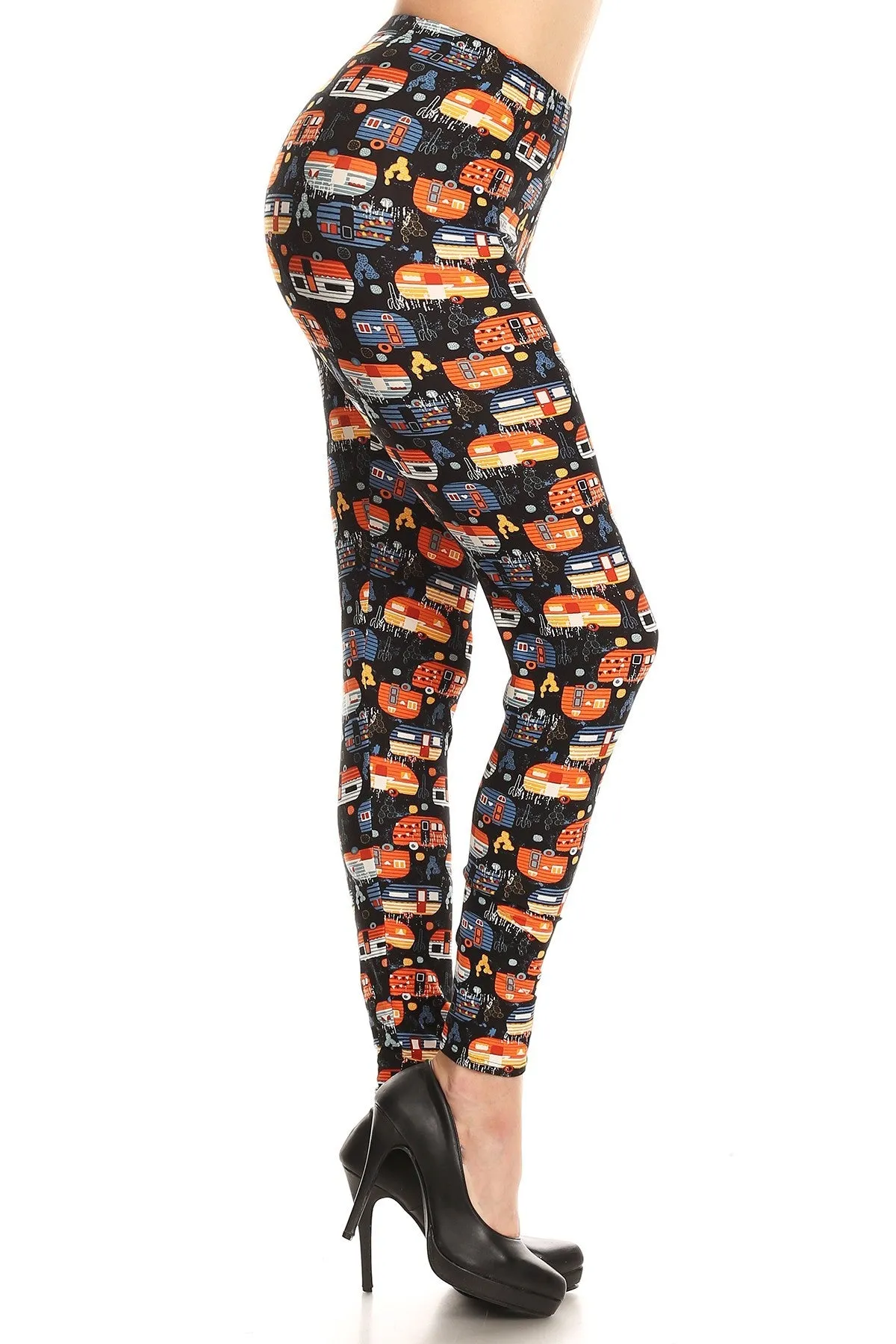 Women's Regular colorful Camper Vans Pattern Printed Leggings