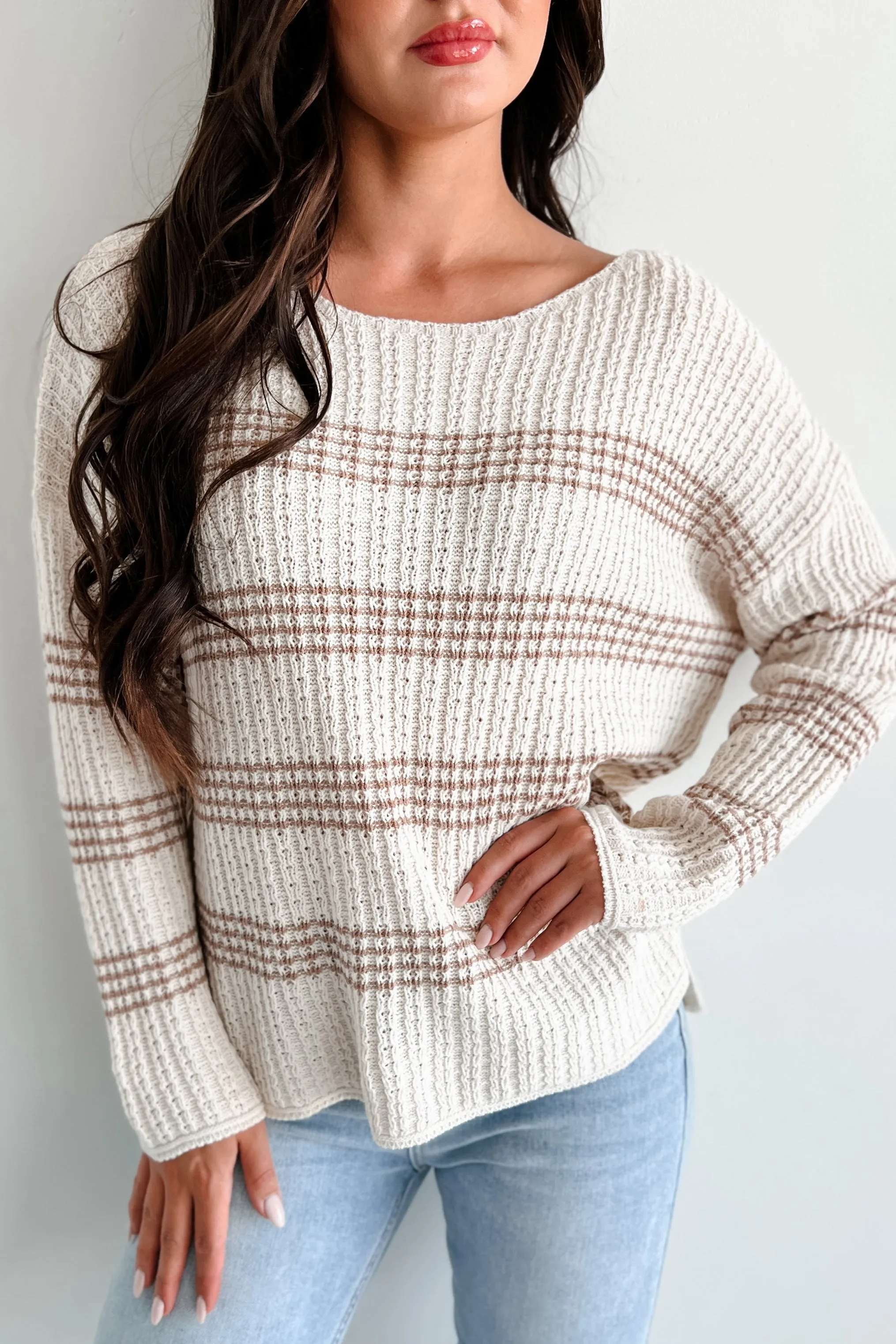 Xerxes Striped Sweater (Mocha/Oatmeal)