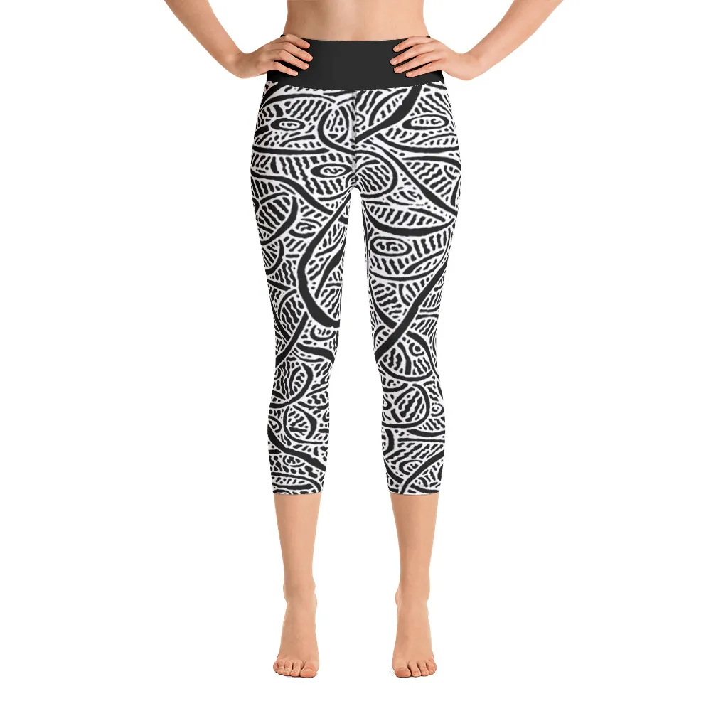 Yoga Capri Leggings Ripples and Echoes