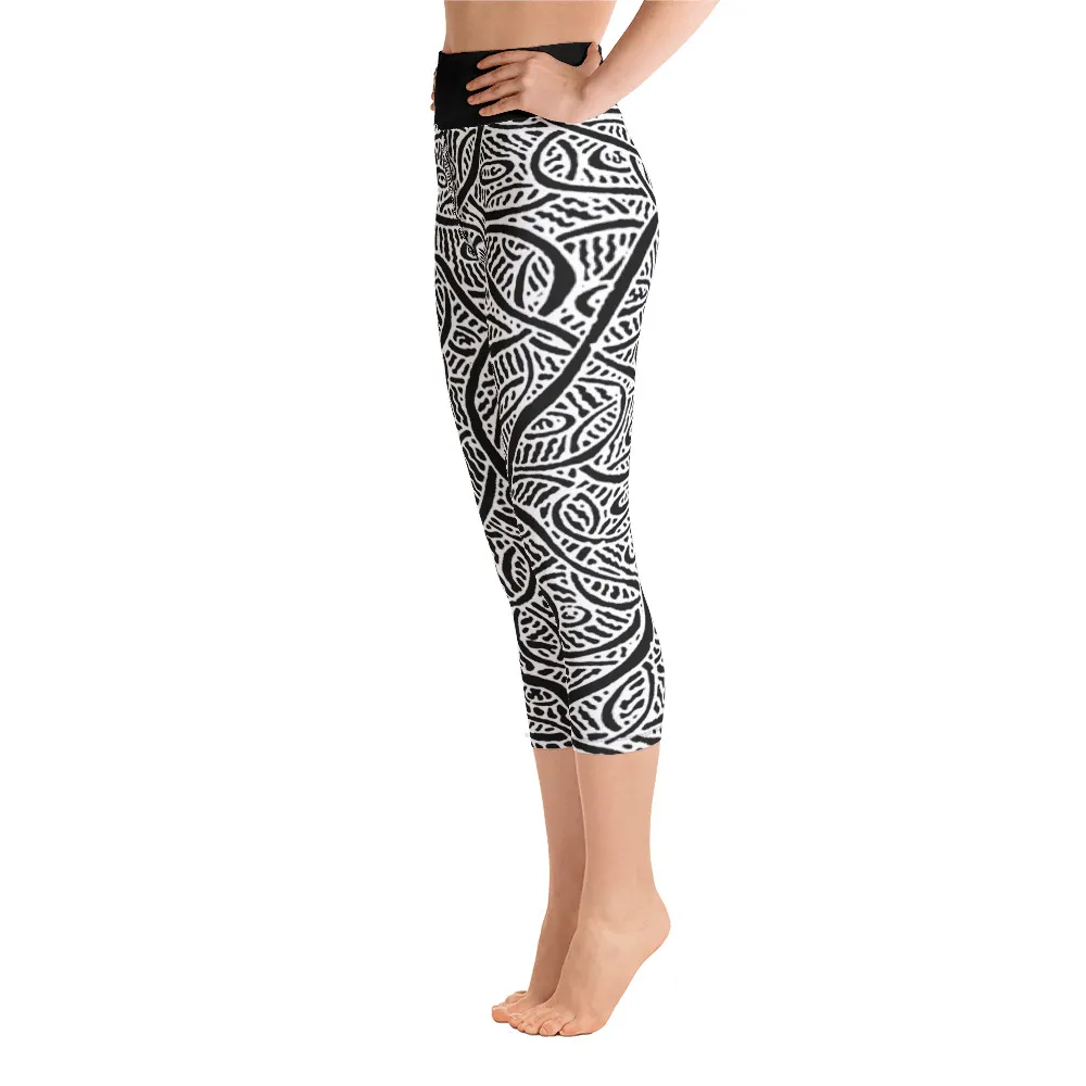 Yoga Capri Leggings Ripples and Echoes