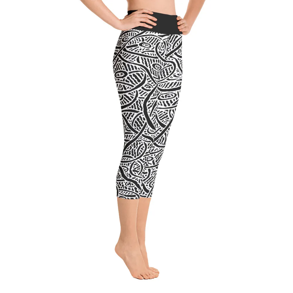 Yoga Capri Leggings Ripples and Echoes