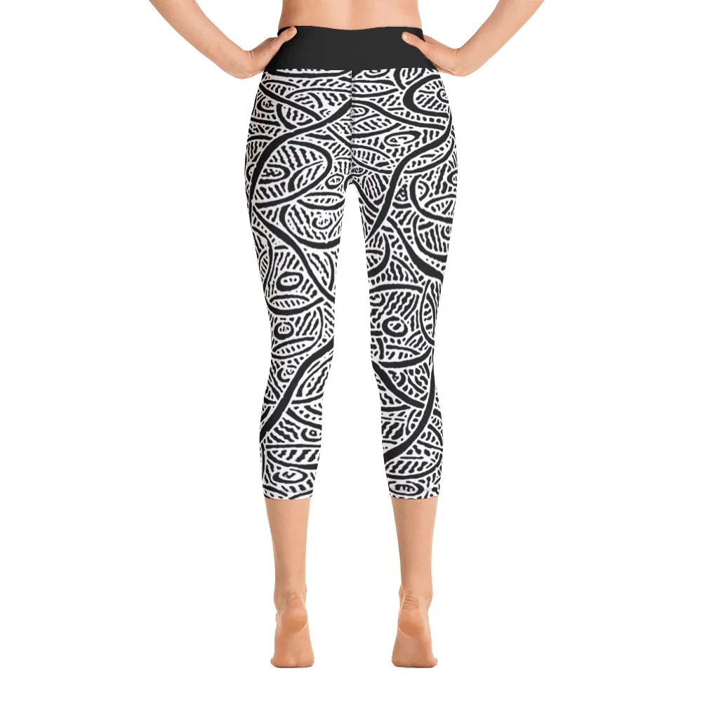 Yoga Capri Leggings Ripples and Echoes