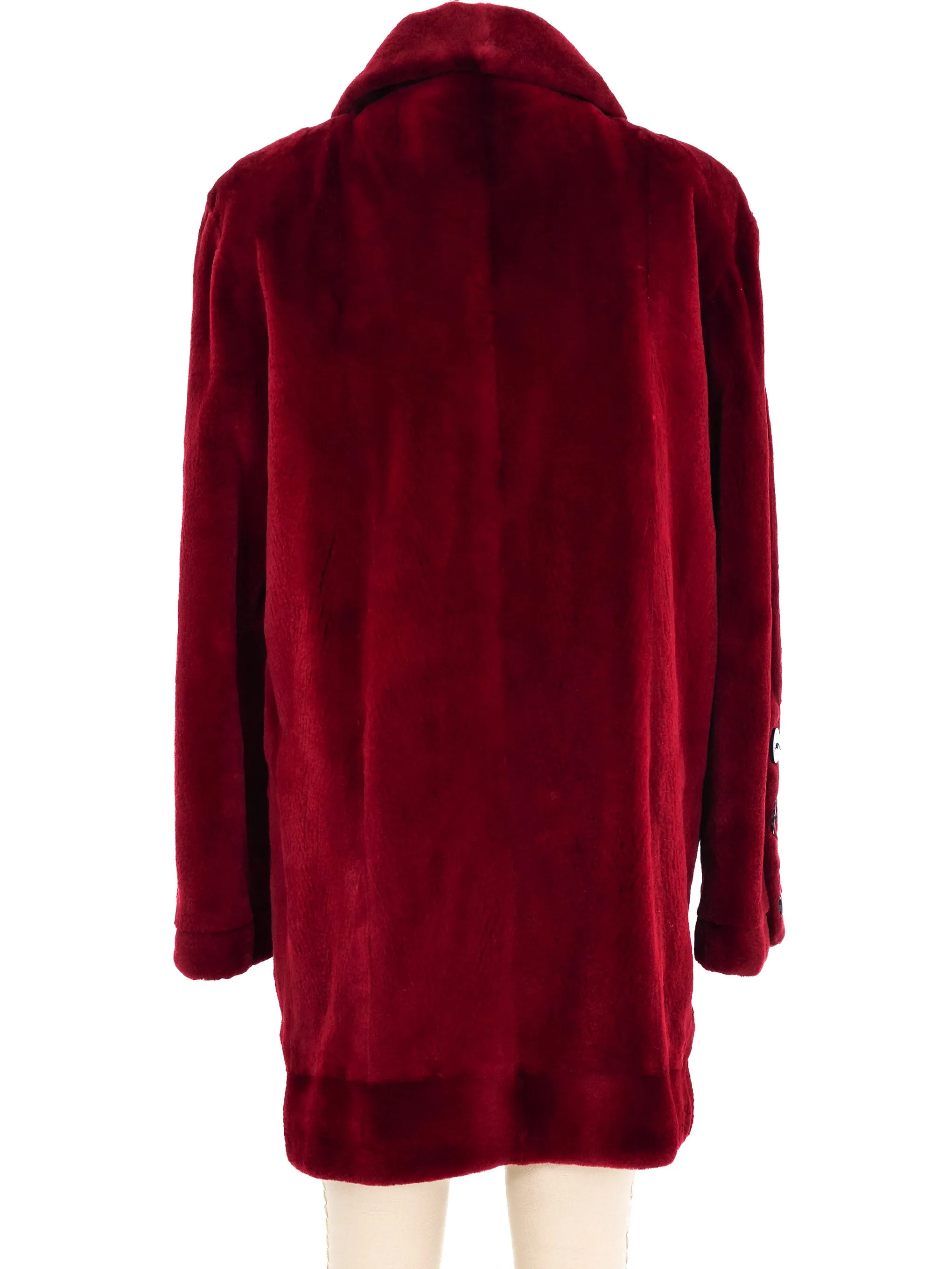 Yves Saint Laurent Black Cherry Sheared Fur Coat