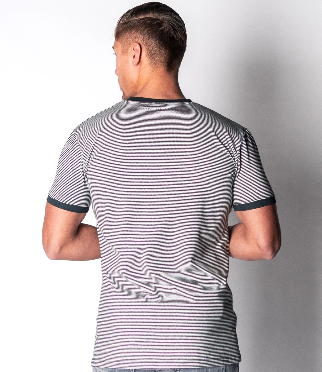 Zumo Slim Fit T-shirts STONE-STRIPE AnthraWhite